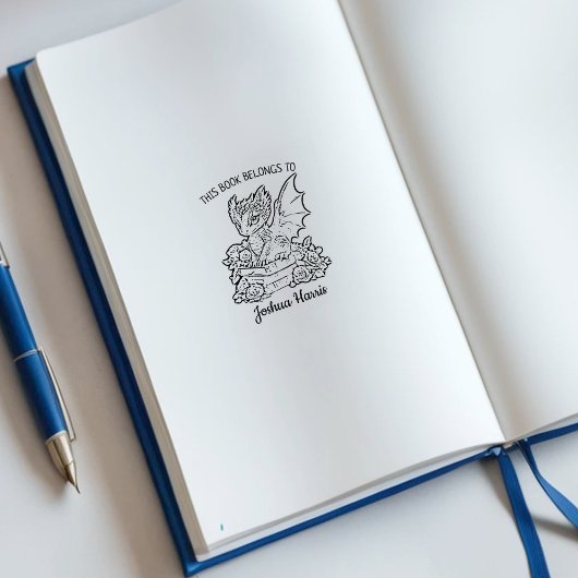 Aangepaste fantasie baby draak ex-libris rubberstempel
