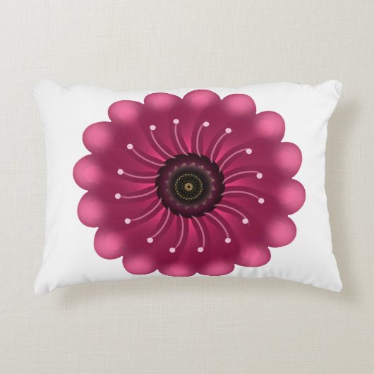 Aangepaste Fantasie Bloem | Abstracte Neon Bloem Accent Kussen (Voorkant)