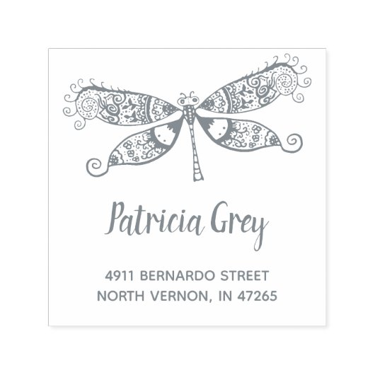 Aangepaste Fantasievolle Libelle Retouradres Zelfinktende Stempel (Design)