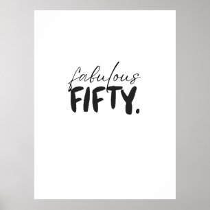 Aangepaste Fantastische Vijftig Zwarte Witte Typog Poster