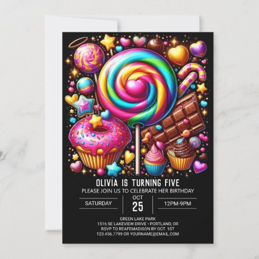 Aangepaste Fantasy Candyland Digitale Verjaardag Kaart (Voorkant)