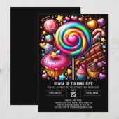 Aangepaste Fantasy Candyland Digitale Verjaardag Kaart (Voorkant / Achterkant)