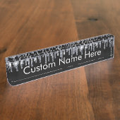 Aangepaste Faux Crystal Rhinestone Blink Desk Naambordje (Zijkant)