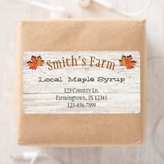 Aangepaste Faux Cutout Maple Syrup Label (Insitu)