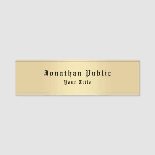 Aangepaste Faux Gold Classic: oude stijltekst Naamplaatje (Voorkant)