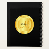 Aangepaste Faux Gold Elegant Black Sjabloon Planner (Achterkant)
