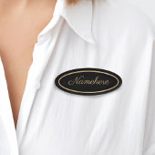 Aangepaste Faux Gold Elegant Classic Lijst zwarte Naambadge