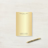 Aangepaste Faux Gold Elegant Eenvoudige Sjabloon M Post-it® Notes (Op bureau)