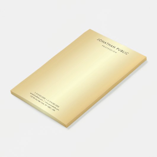 Aangepaste Faux Gold Elegant Eenvoudige Sjabloon M Post-it® Notes (Schuin)