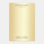 Aangepaste Faux Gold Elegant Eenvoudige Sjabloon M Post-it® Notes (Voorkant)