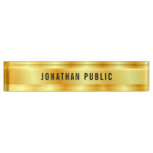 Aangepaste Faux Gold Elegant Glamor-Sjabloon Naambordje (Voorkant)