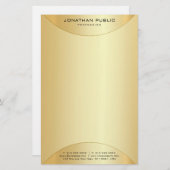 Aangepaste Faux Gold Elegant Moderne Sjabloon Briefpapier (Voorkant / Achterkant)