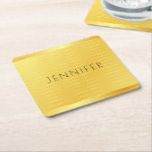 Aangepaste Faux Gold Elegant Moderne Sjabloon Kartonnen Onderzetters (Schuin)
