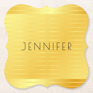Aangepaste Faux Gold Elegant Moderne Sjabloon Squa Kartonnen Onderzetters