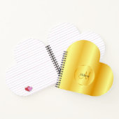 Aangepaste Faux Gold Elegant Mono gram Sjabloon Notitieboek (Binnen)