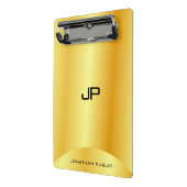 Aangepaste Faux Gold Elegant Monogram Moderne Sjab Mini Klembord (Angled2)