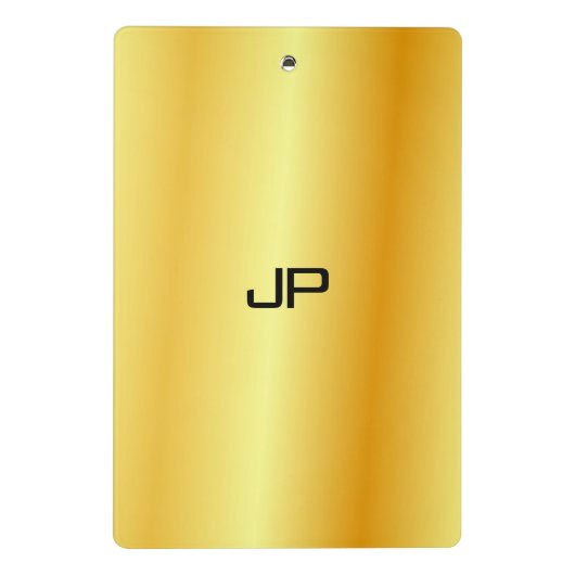 Aangepaste Faux Gold Elegant Monogram Moderne Sjab Mini Klembord (Achterkant)