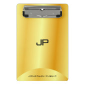 Aangepaste Faux Gold Elegant Monogram Moderne Sjab Mini Klembord (Voorkant)