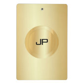 Aangepaste Faux Gold Elegant Monogram Sjabloon Mini Klembord (Achterkant)