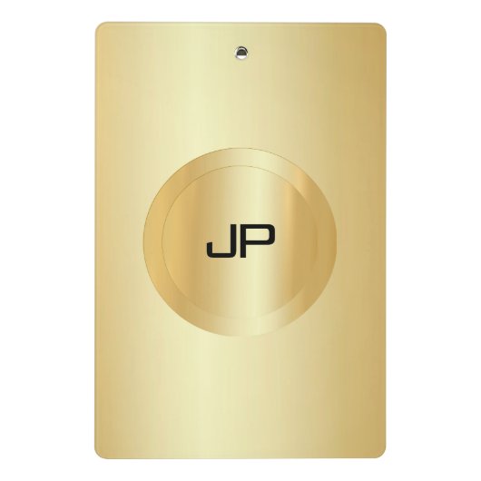 Aangepaste Faux Gold Elegant Monogram Sjabloon Mini Klembord (Achterkant)
