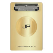 Aangepaste Faux Gold Elegant Monogram Sjabloon Mini Klembord (Voorkant)