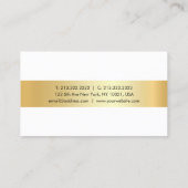 Aangepaste Faux Gold Elegant Professional-Sjabloon Visitekaartje (Achterkant)