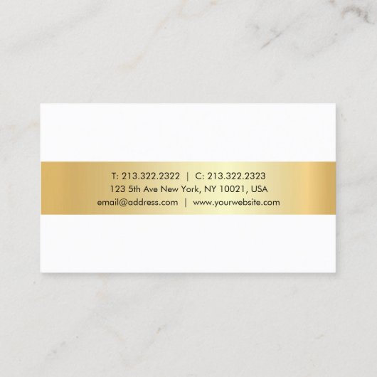 Aangepaste Faux Gold Elegant Professional-Sjabloon Visitekaartje (Achterkant)