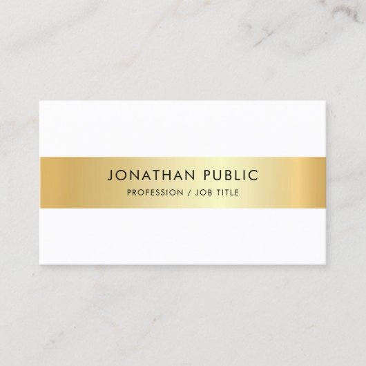 Aangepaste Faux Gold Elegant Professional-Sjabloon Visitekaartje (Voorkant)