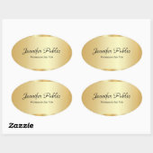Aangepaste Faux Gold Elegant Script Glamor Sjabloo Ovale Sticker (Vel)