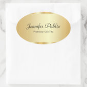 Aangepaste Faux Gold Elegant Script Glamor Sjabloo Ovale Sticker (Tas)