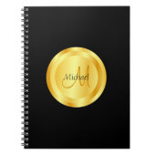Aangepaste Faux Gold Elegant Sjabloon Monogramed Notitieboek (Voorkant)