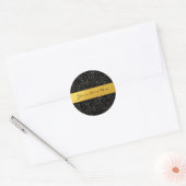 Aangepaste Faux Gold Foil belletjes op zwart Ronde Sticker (Envelop)