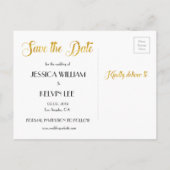 Aangepaste Faux Gold Foil Confetti Stippen Save th Aankondigingskaart (Achterkant)