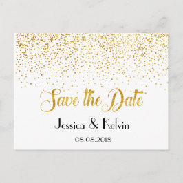 Aangepaste Faux Gold Foil Confetti Stippen Save th Aankondigingskaart