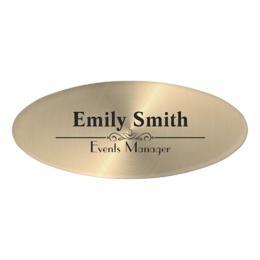 Aangepaste Faux Gold Magnetic AcrylName Badge (Voorkant)