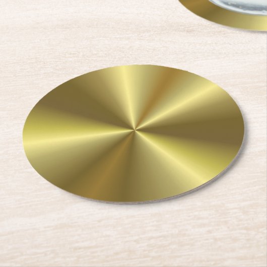 Aangepaste Faux Gold Metallic look elegant Blank Ronde Kartonnen Onderzetter (Gebogen)
