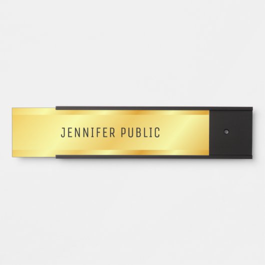 Aangepaste Faux Gold Metallic look Elegant Sjabloo Deurbordje (Voorkant)