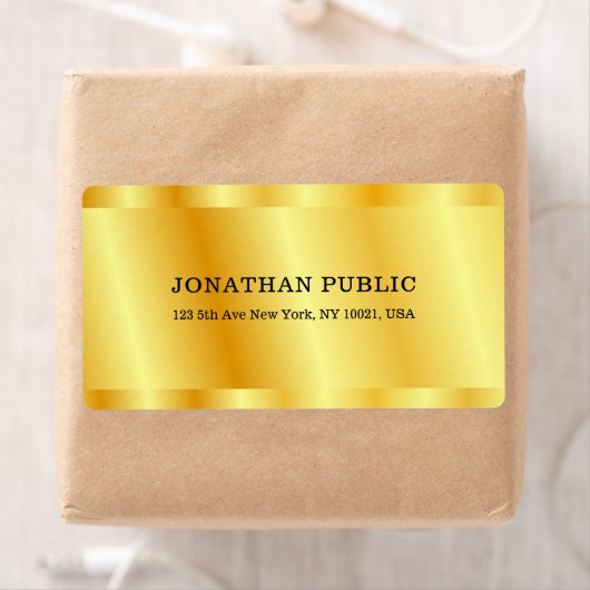 Aangepaste Faux Gold Metallic look Elegant Sjabloo Etiket (Insitu)