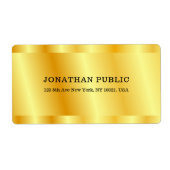 Aangepaste Faux Gold Metallic look Elegant Sjabloo Etiket (Voorkant)