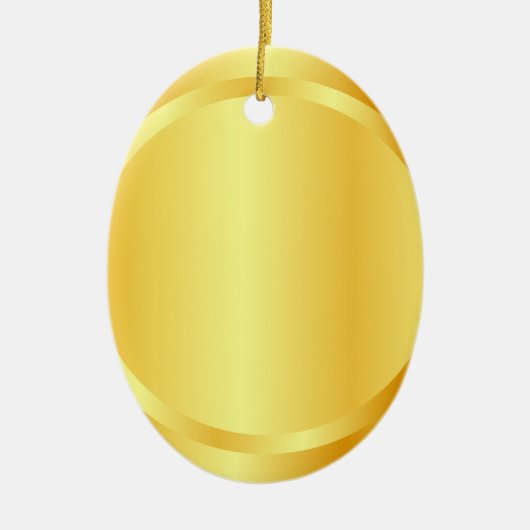 Aangepaste Faux Gold Metallic look Elegant Sjabloo Keramisch Ornament (Voorkant)