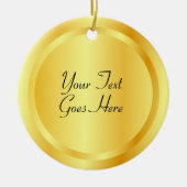 Aangepaste Faux Gold Metallic look Elegant Sjabloo Keramisch Ornament (Voorkant)