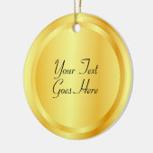 Aangepaste Faux Gold Metallic look Elegant Sjabloo Keramisch Ornament (Links)