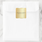 Aangepaste Faux Gold Metallic look Modern Elegant  Vierkante Sticker (Tas)