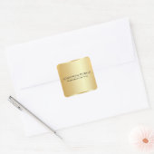 Aangepaste Faux Gold Metallic look Modern Elegant  Vierkante Sticker (Envelop)