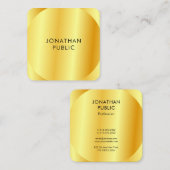 Aangepaste Faux Gold Metallic look Moderne Sjabloo Vierkante Visitekaartje (Voorkant / Achterkant)
