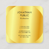 Aangepaste Faux Gold Metallic look Moderne Sjabloo Vierkante Visitekaartje (Achterkant)