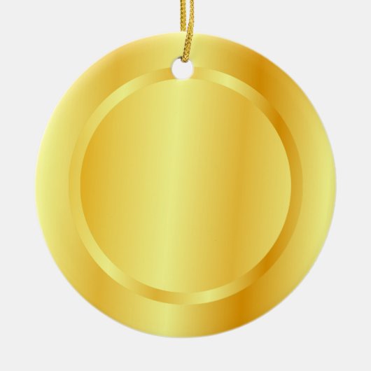 Aangepaste Faux Gold Metallic look-Sjabloon Keramisch Ornament (Voorkant)