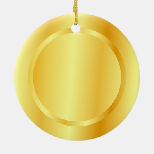 Aangepaste Faux Gold Metallic look-Sjabloon Keramisch Ornament (Achterkant)