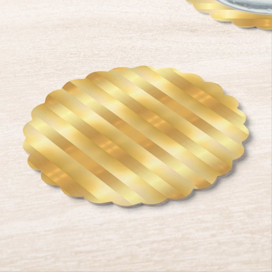 Aangepaste Faux Gold Modern Elegant Blank Sjabloon Kartonnen Onderzetters (Gekanteld)