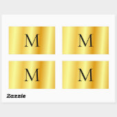 Aangepaste Faux Gold Modern Elegant Monogram Sjabl Rechthoekige Sticker (Vel)
